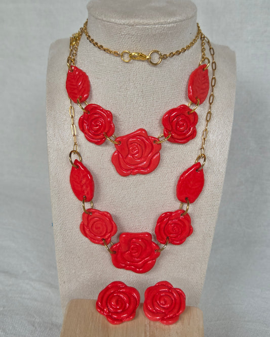 Collar rosas rojas