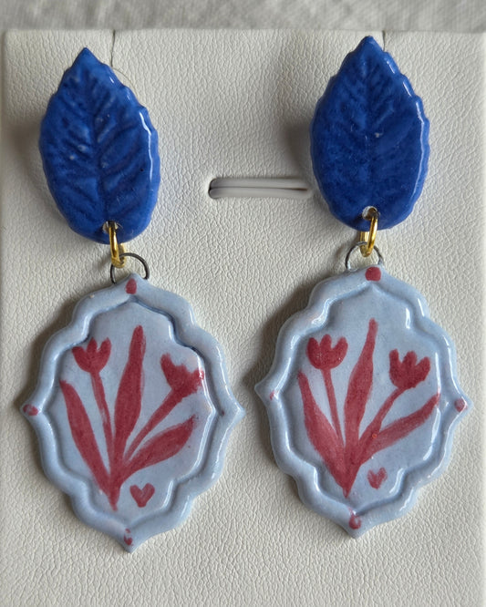 Aros 2 piezas ilustradas celeste azul M