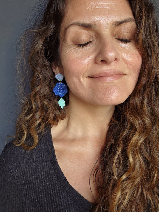 Aros rosas 3 piezas azul