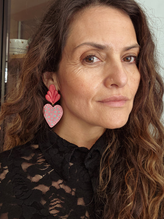 Aros sagrado corazón magenta XL