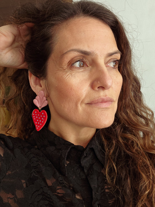 Aros sagrado corazón rojo XL