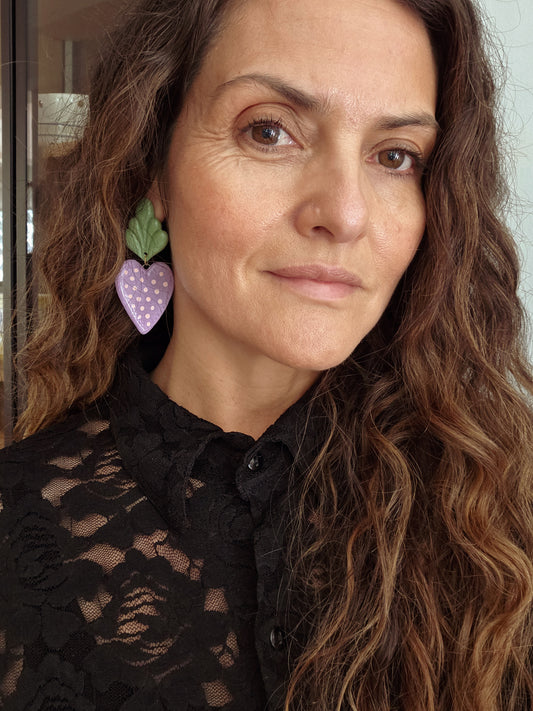 Aros sagrado corazón violeta XL