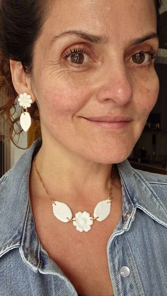 Aros M y collar 3 piezas, set 3 piezas.