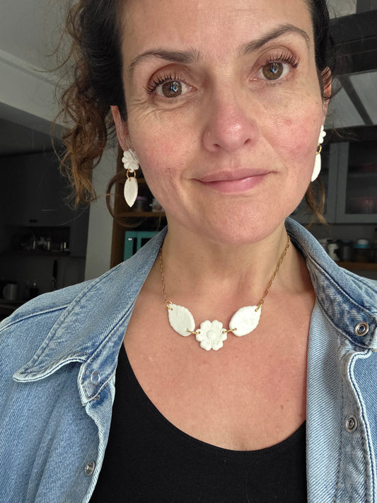 Aros M y collar 3 piezas, set 3 piezas.