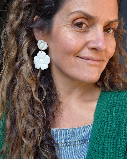 Aros flores XL blancos