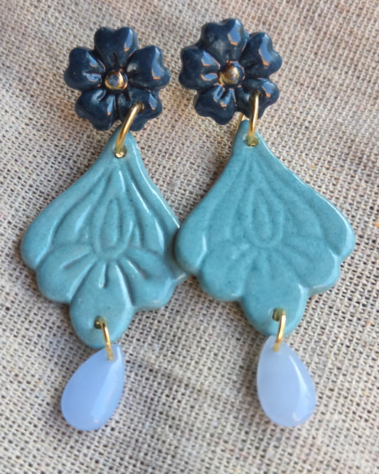 Aros 3 piezas petróleo, oro y lagrimita L