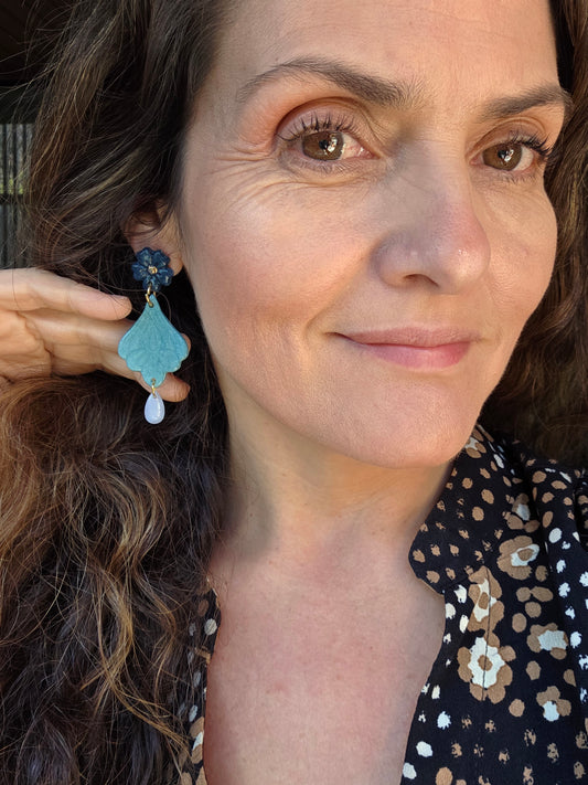 Aros 3 piezas petróleo, oro y lagrimita L