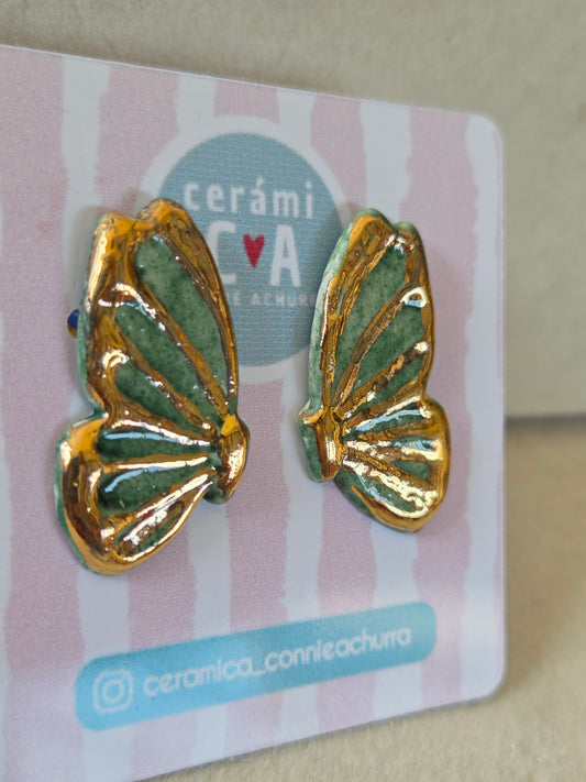 Aros mariposa turquesa
