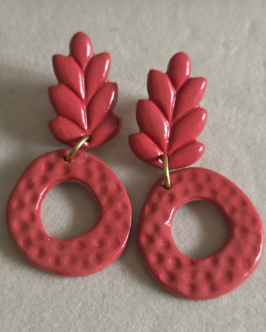 Aros burdeo 2 piezas L