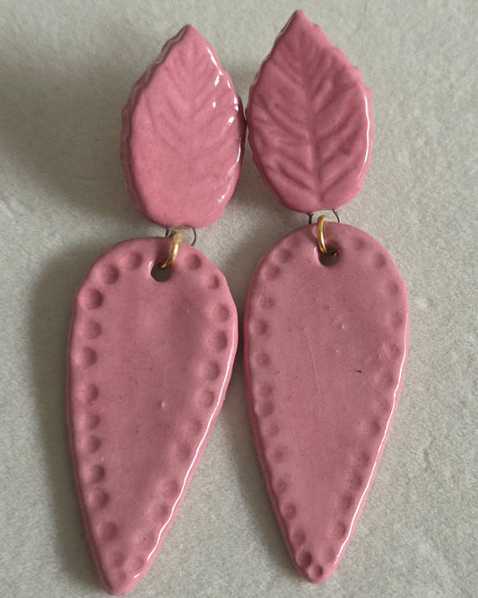 Aros gota rosado 2 piezas L