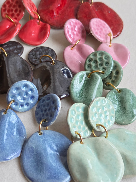 Aros pétalos XL azul claro