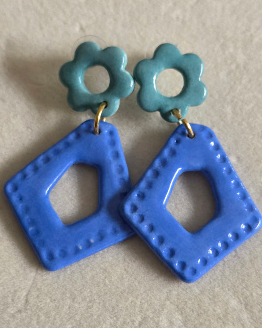 Aros vintage azul 2 piezas M+