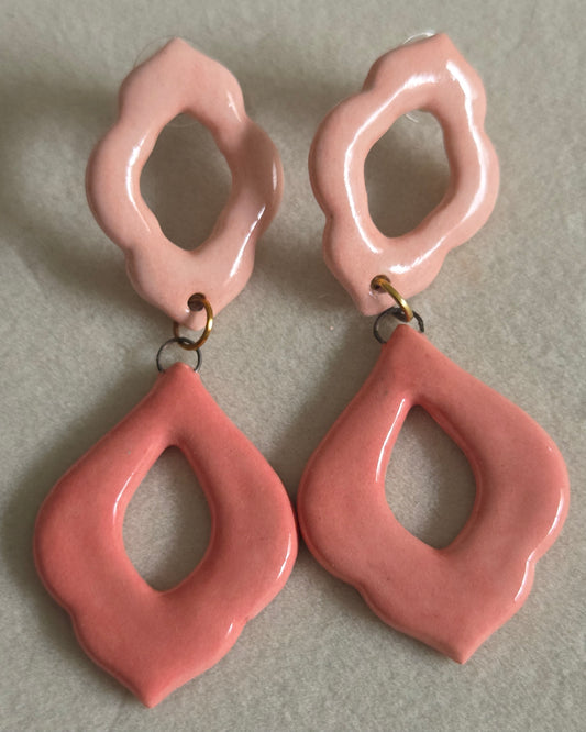 Aros rosado monocromo 2 piezas L