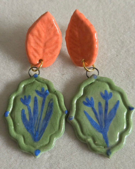 Aros verde ilustrados 2 piezas