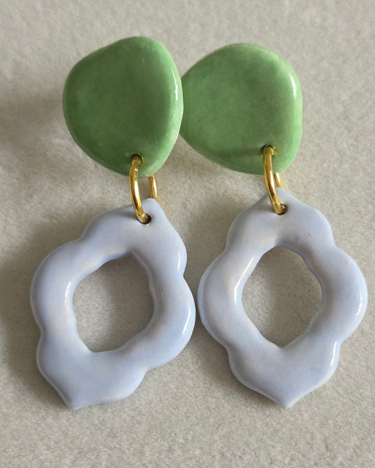Aros verde/ jacinto 2 piezas M