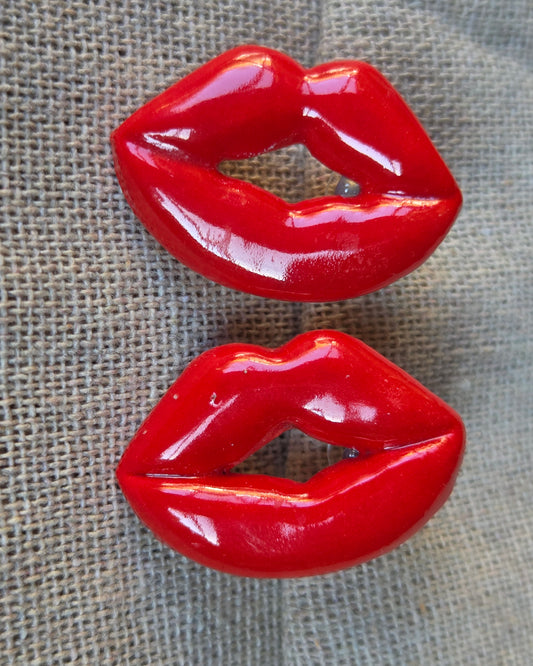 Aros labios rojos 1 pieza S