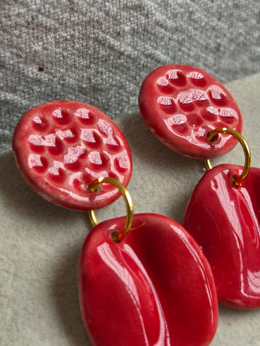 Aros pétalos M rojo brillante