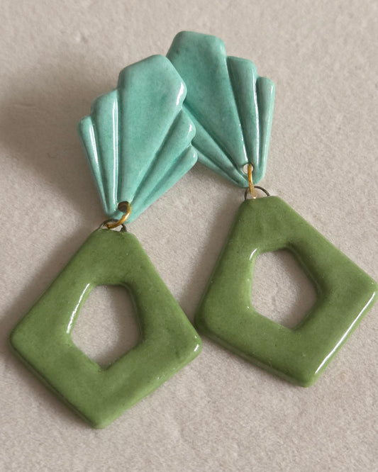 Aros verde azul 2 piezas L