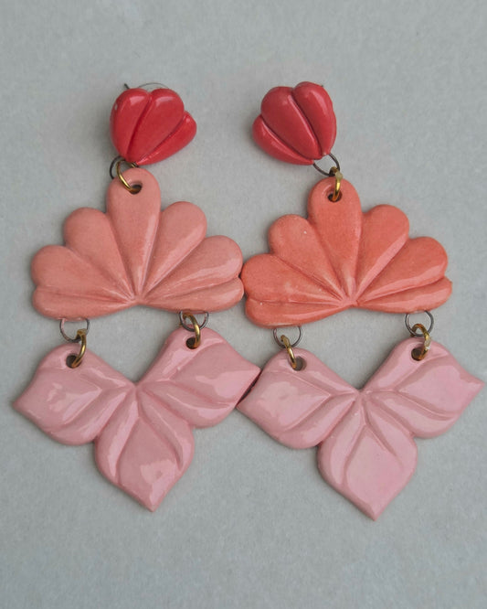 Aros rosa coral 3 piezas XL