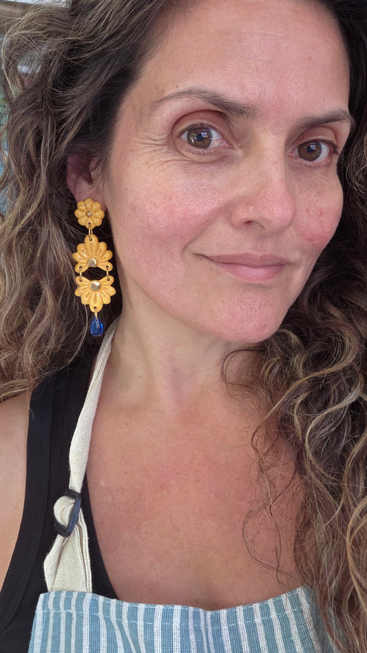 Aros Queen amarillo + oro