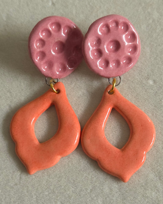 Aros burdeo coral 2 piezas M