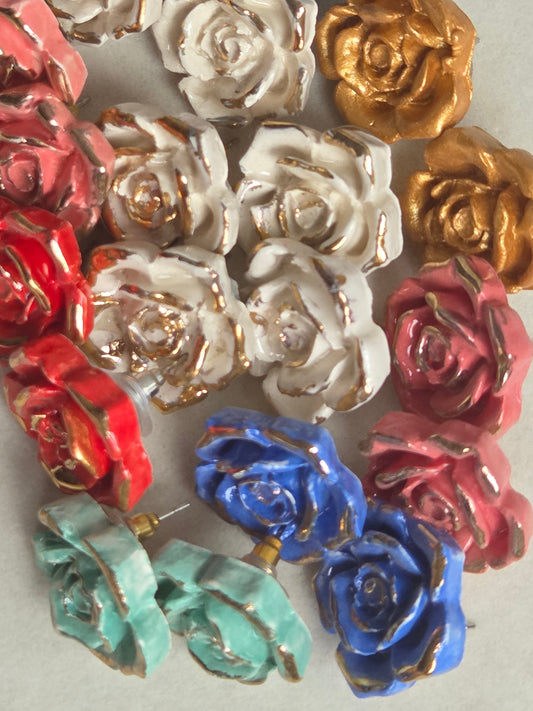 Aros Rosas turquesa 1 pieza con oro