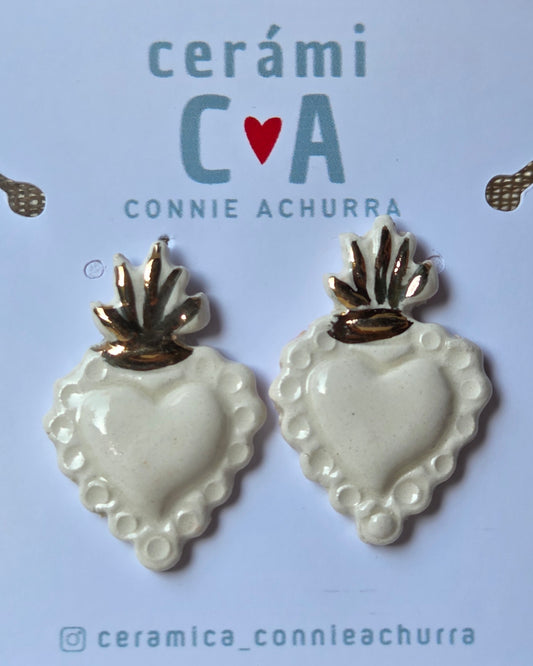 Aros corazón 1 pieza con oro