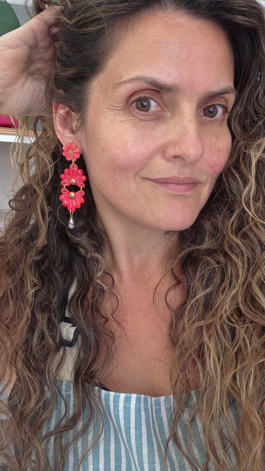 Aros Queen rojo + oro
