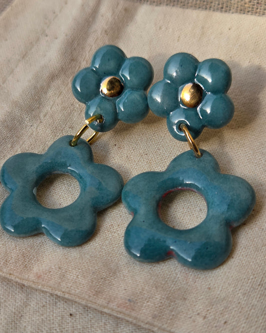 Aros flor y lustre de oro L petroleo