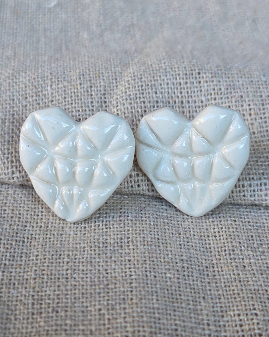 Aros corazones blancos S