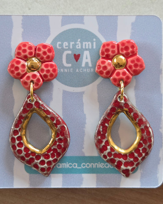 Aros 2 piezas rojos L- julio