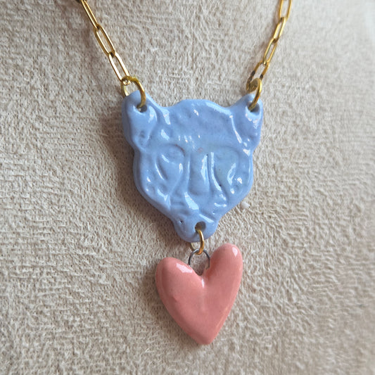 Collar 2 piezas tigre y corazón