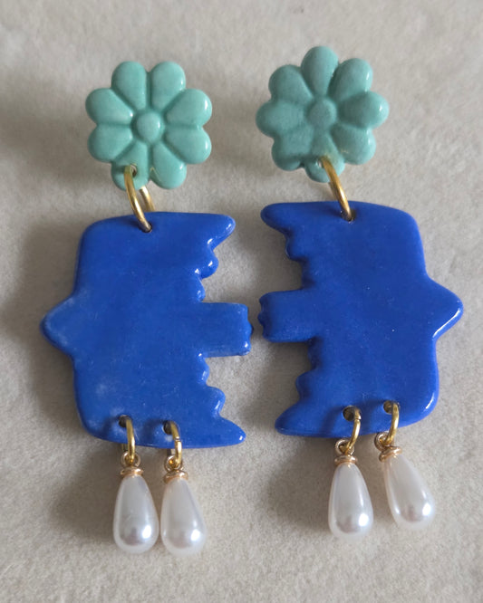 Aros pajarito azul 3 piezas L