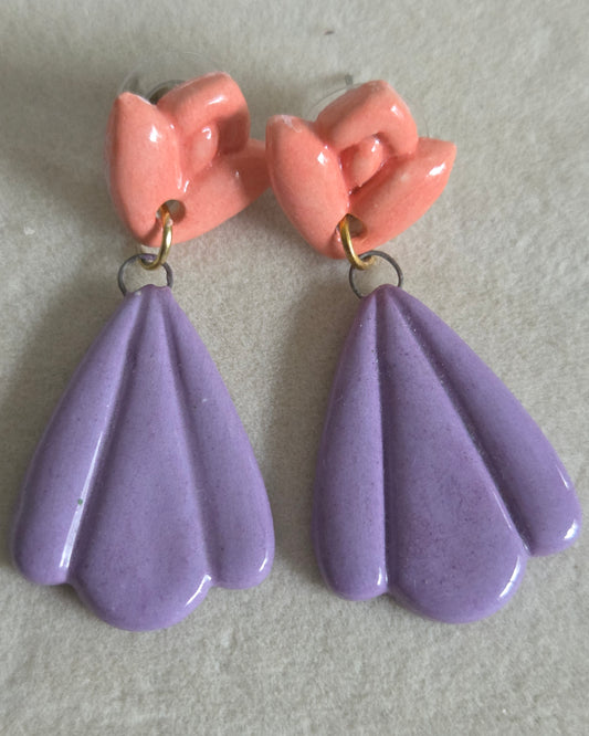 Aros violeta coral 2 piezas M