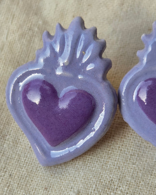 Aros 1 pieza S corazón violeta