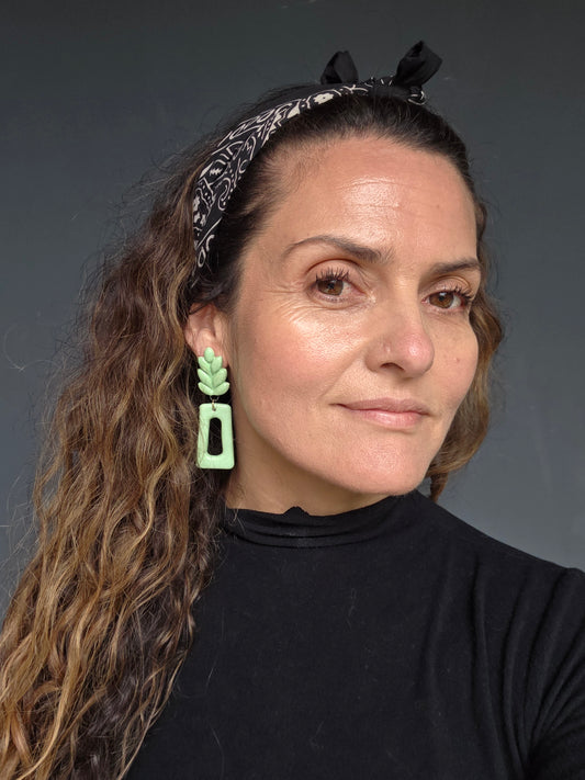 Aros verde menta 2 piezas L