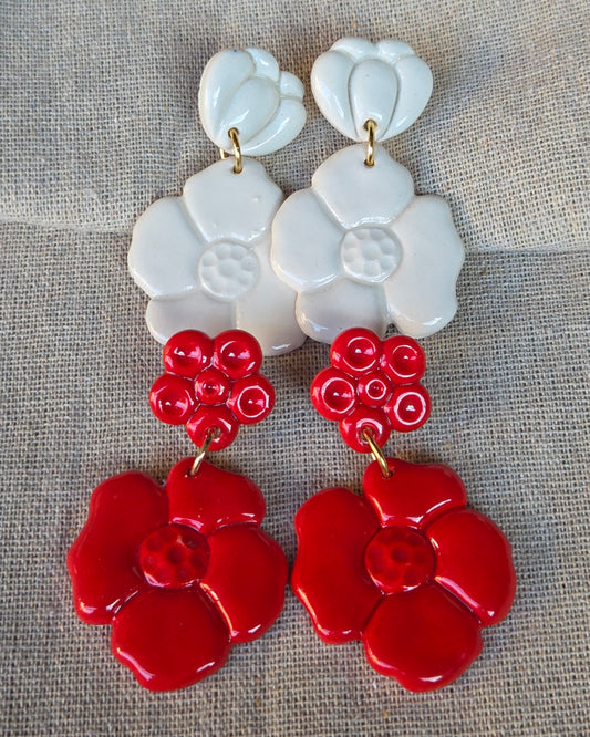 Aros flores XL blancos