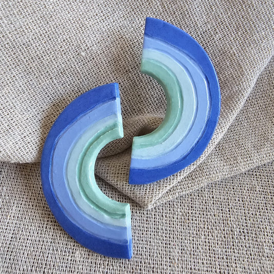 Aros arco iris azul pequeños