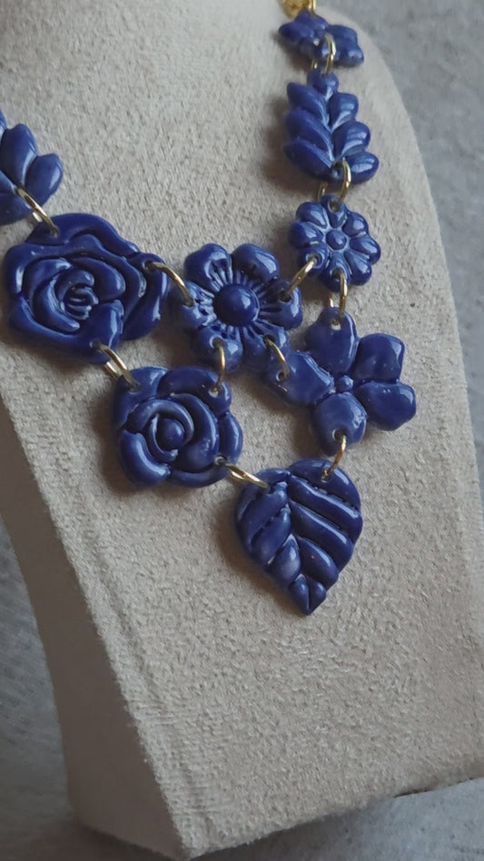 Collar ROSALÍA 10 piezas en esmalte amarillo azul brillante