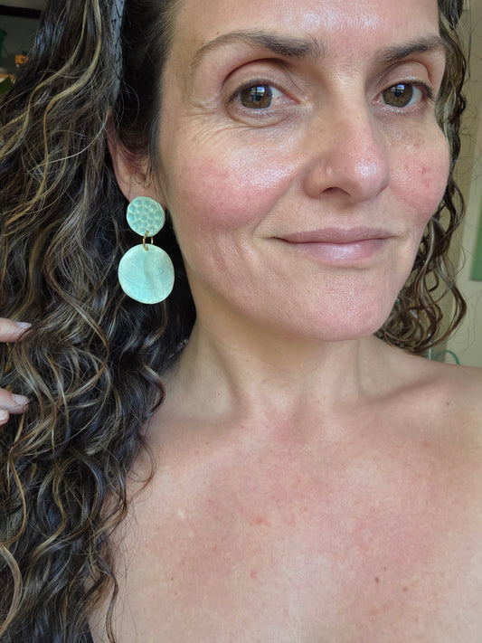 Aros pétalos XL turquesa agua