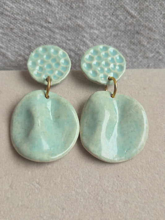 Aros pétalos XL turquesa agua