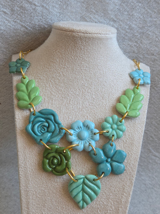 Collar ROSALÍA 10 piezas en tonos turquesa