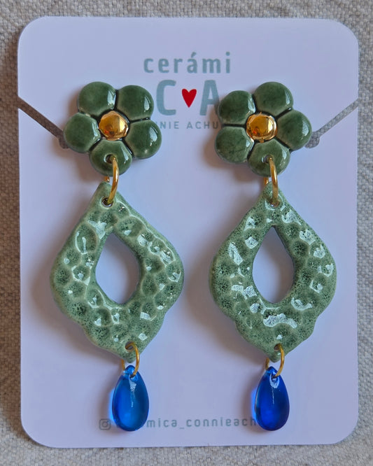 Aros Estambul con oro y cristales en 2 combinaciones