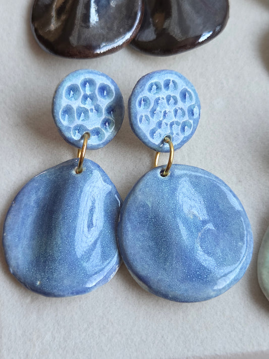 Aros pétalos XL azul claro