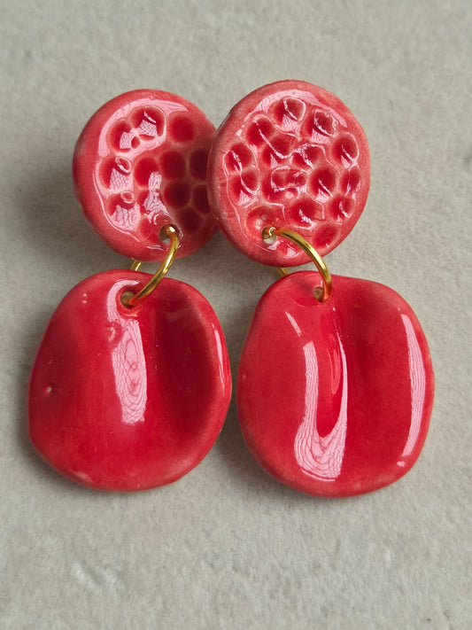 Aros pétalos M rojo brillante