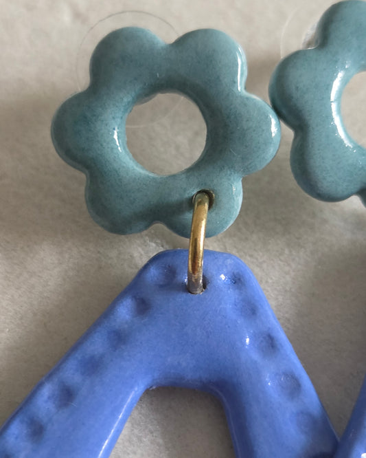 Aros vintage azul 2 piezas M+