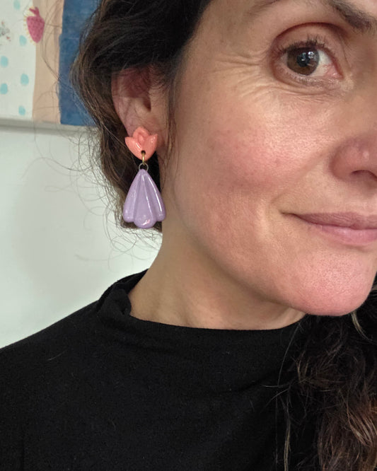 Aros violeta coral 2 piezas M