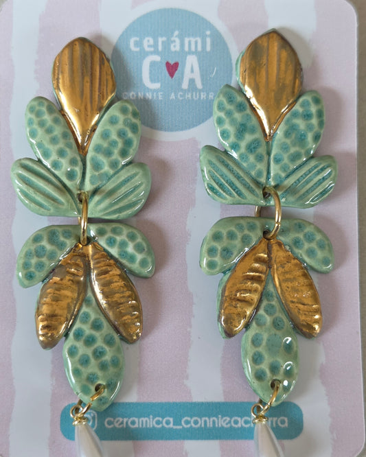 Aros 2 piezas XL verde agua - julio