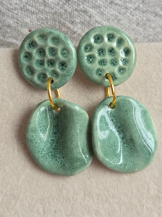 Aros pétalos M verde esmeralda