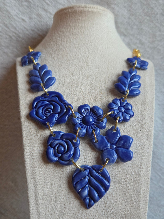 Collar ROSALÍA 10 piezas en esmalte amarillo azul brillante